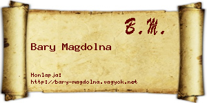 Bary Magdolna névjegykártya