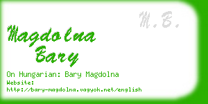 magdolna bary business card